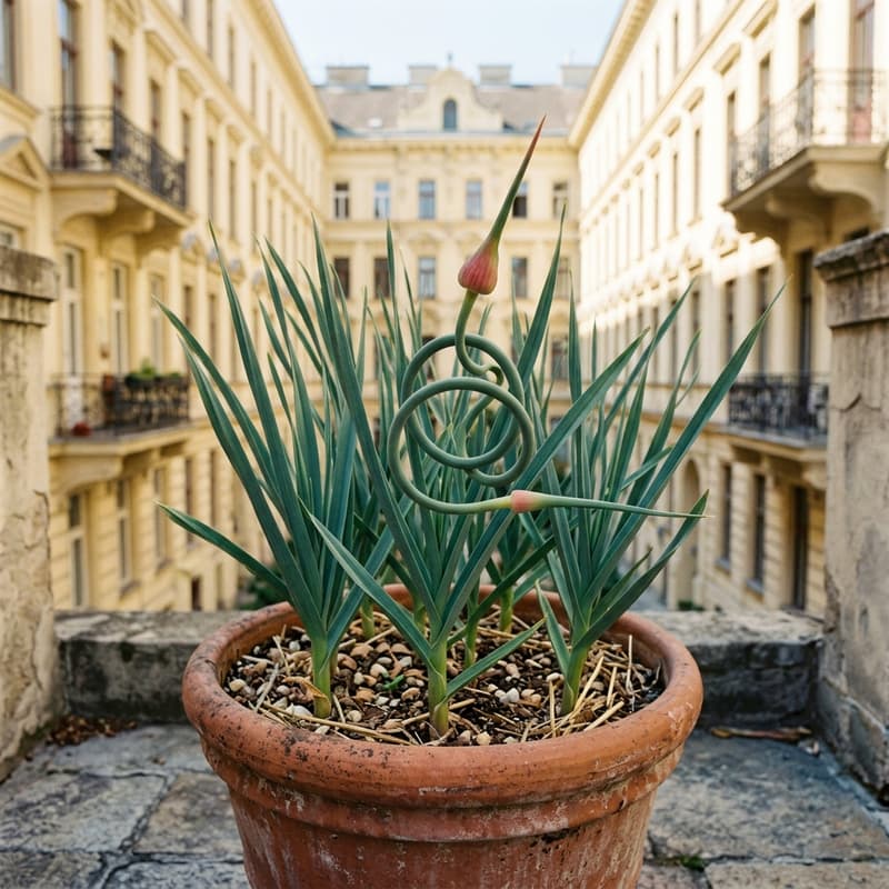 Schlangenknoblauch (Allium sativum var. ophioscorodon)