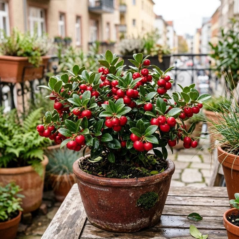 Rote Scheinbeere im Topf